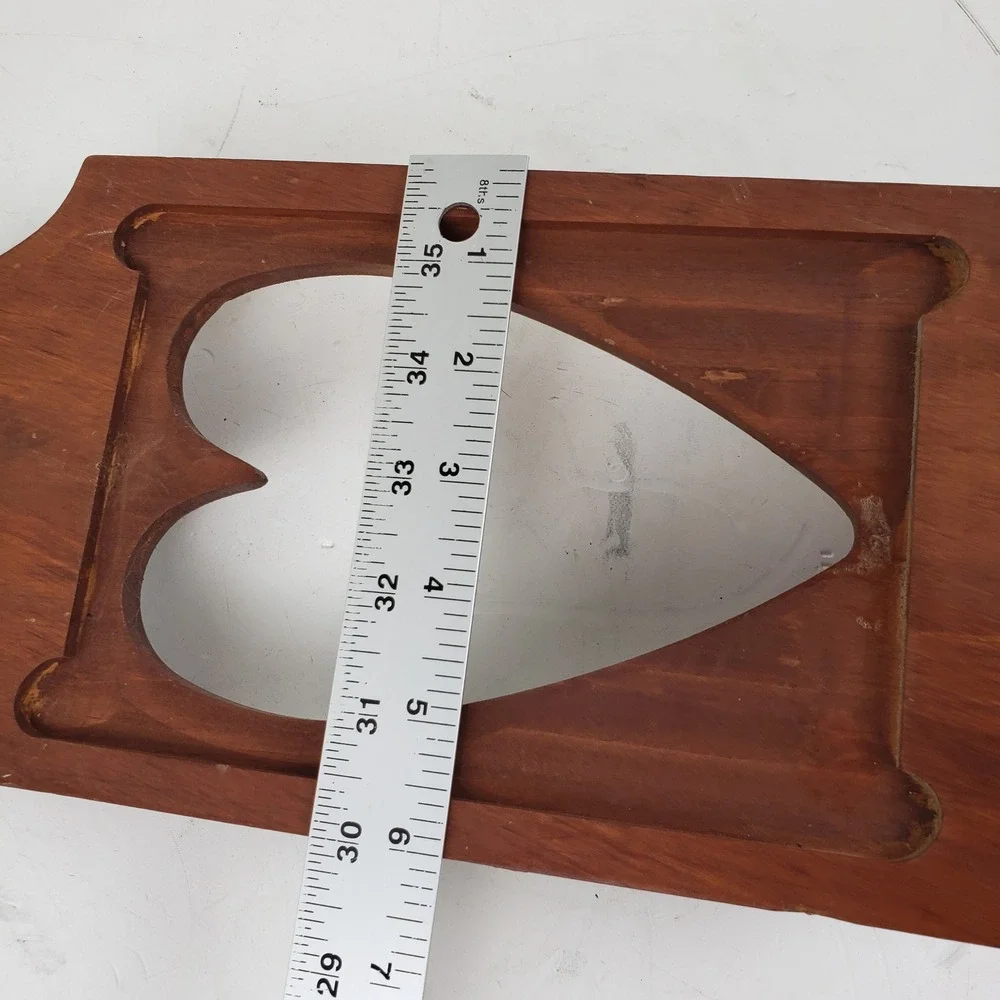 Vintage Wooden Heart Cutout Wall Shelf Rustic Country Decor Hand Painted 15